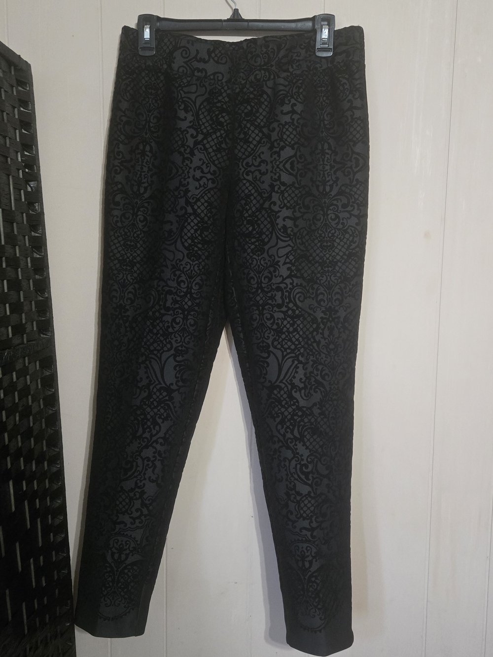 Melissa Paige Black Embossed Pull On Womens Small Pants